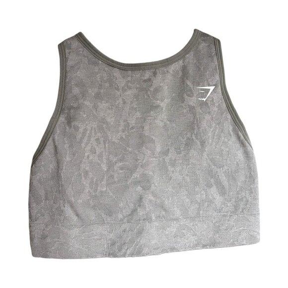 Gymshark High Coverage Floral Grey Sports Bra Medium Support Women Size Small - Picture 1 of 5